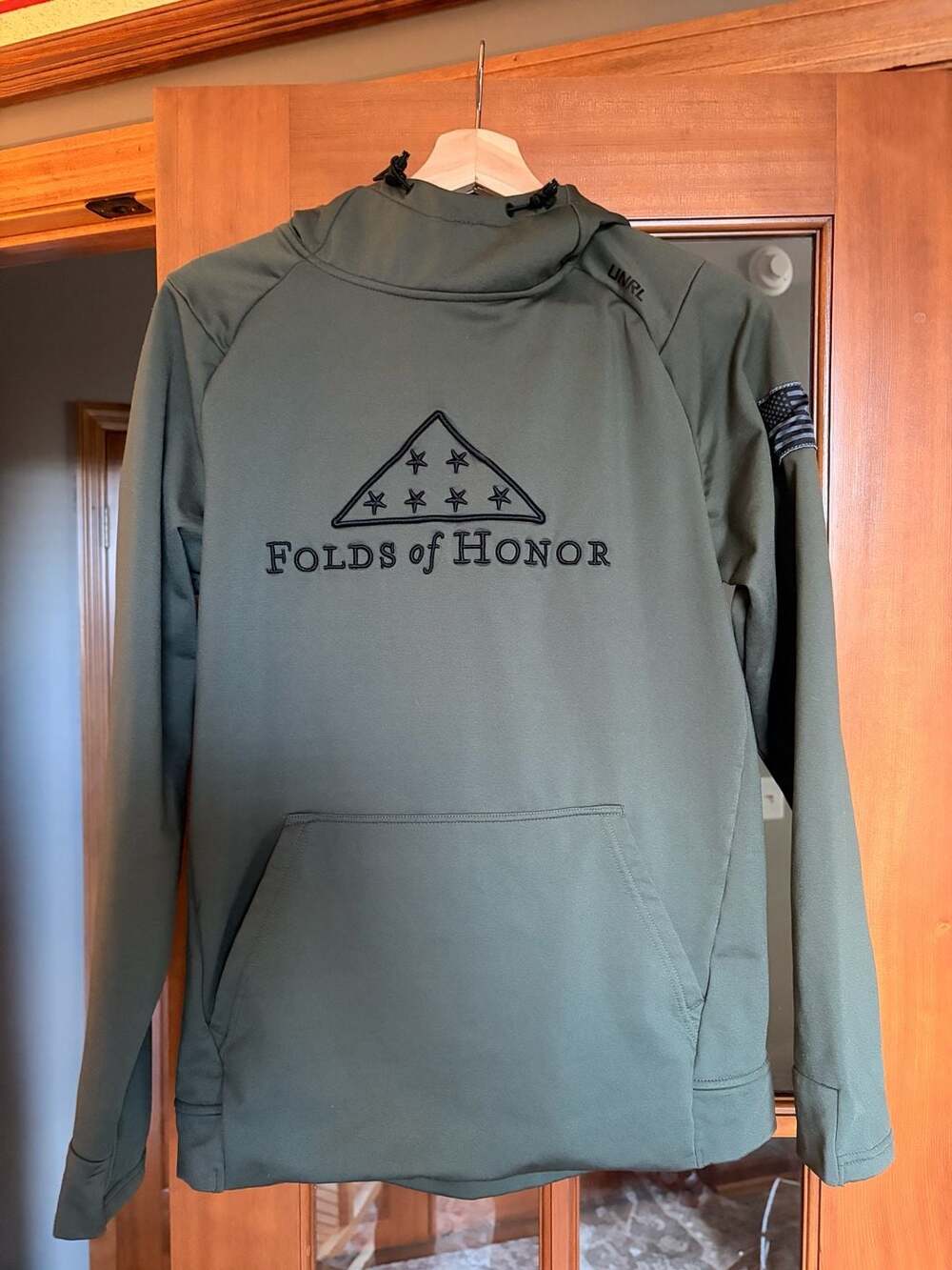 UNRL Folds of Honor Hoodie Green Polyester Spandex